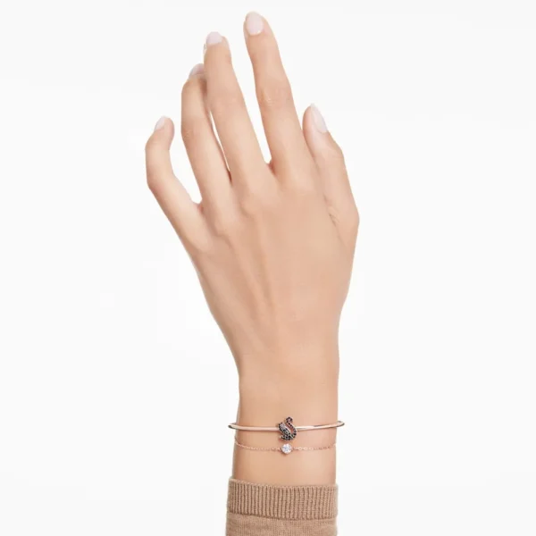Pulsera Swarovski Iconic Swan Cristal Negro Rose - Imagen 4