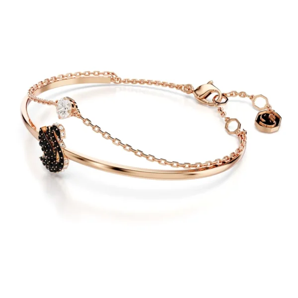 Pulsera Swarovski Iconic Swan Cristal Negro Rose - Imagen 2