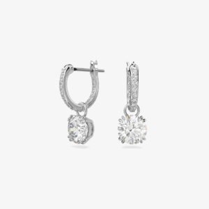 Aros Swarovski Argollas Constella Cristal Blanco Plateado