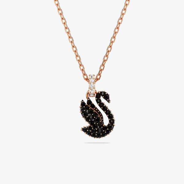 Collar Swarovski Swan Cristal Negro Rose