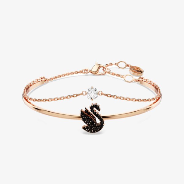 Pulsera Swarovski Iconic Swan Cristal Negro Rose