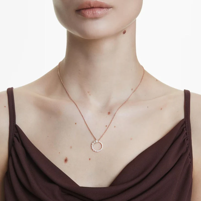 Collar Swarovski Matrix Perla de Cristal Talla Redonda Rose - Imagen 4
