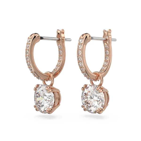 Aros Swarovski Argollas Constella Cristal Blanco Rose - Imagen 2