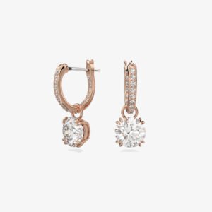 Aros Swarovski Argollas Constella Cristal Blanco Rose