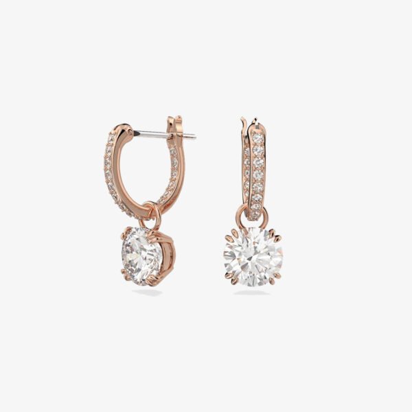 Aros Swarovski Argollas Constella Cristal Blanco Rose