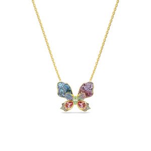 Collar Swarovski Idyllia Butterfly Cristales Multicolor Dorado