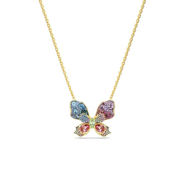 Collar Swarovski Idyllia Butterfly Cristales Multicolor Dorado