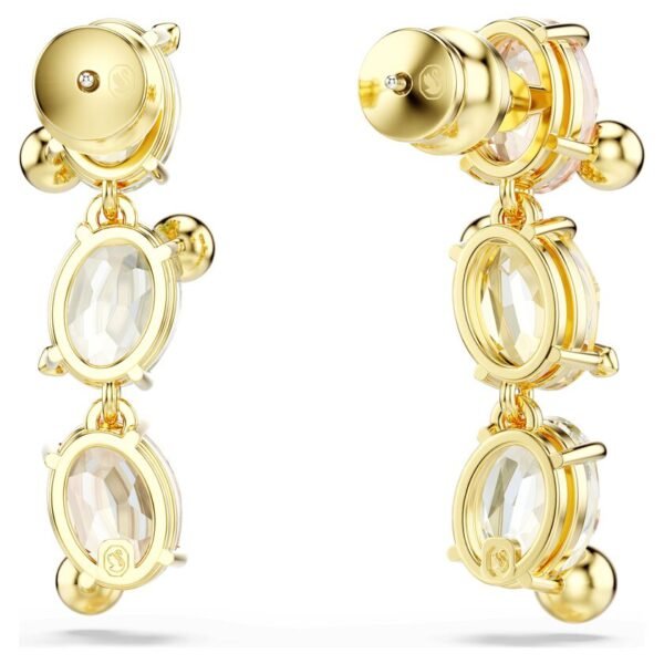 Aros Swarovski Gema Cristales Multicolor Dorado - Imagen 4