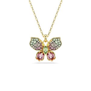 Collar Swarovski Idyllia Butterfly Cristales Multicolor Dorado