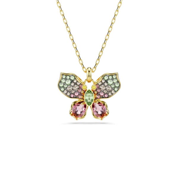 Collar Swarovski Idyllia Butterfly Cristales Multicolor Dorado