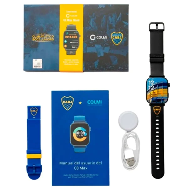 Smartwatch Colmi Oficial Boca C8 MAX Negro + correa extra + fondos exclusivos - Imagen 6