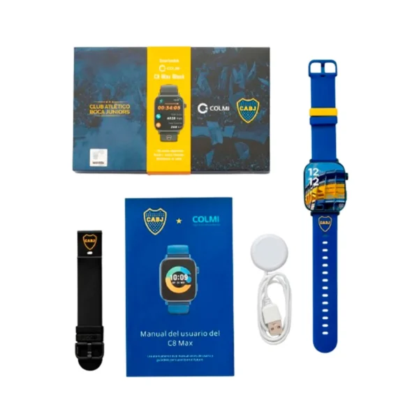 Smartwatch Colmi Oficial Boca C8 MAX Azul + Correa Extra + Fondos Exclusivos - Imagen 4