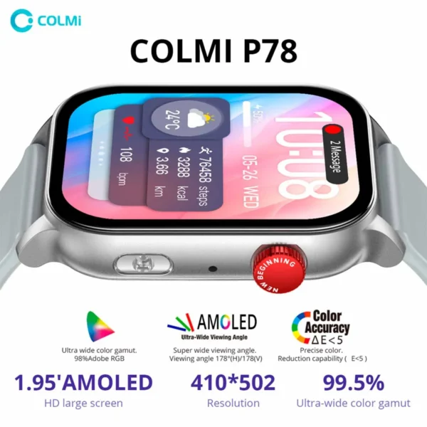 Smartwatch Colmi P78 Black - Imagen 6