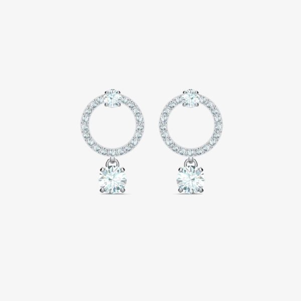 Aros Swarovski Attract Circle Cristal Blanco Plateado
