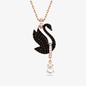 Collar Swarovski Iconic Swan Cristal Negro Rose