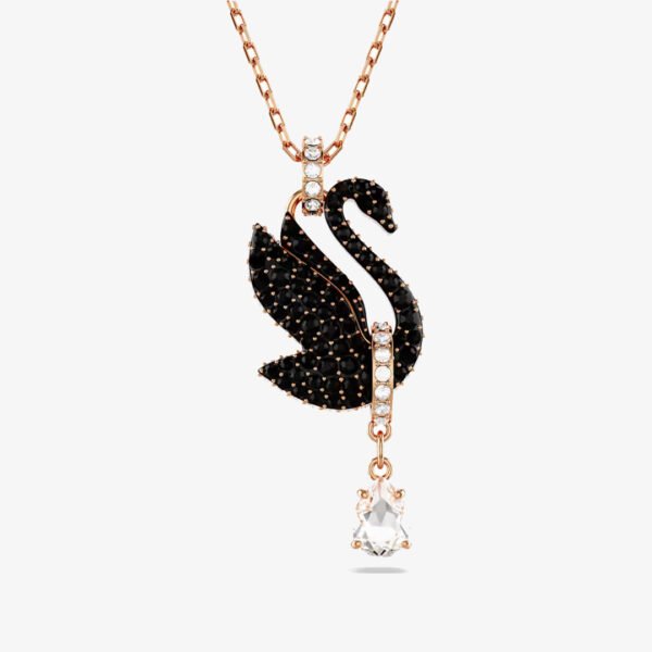 Collar Swarovski Iconic Swan Cristal Negro Rose