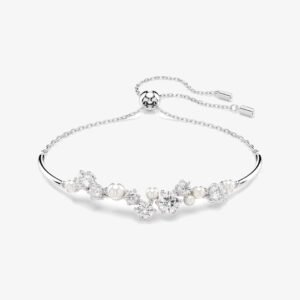 Pulsera Swarovski Constella Crystal Pearl Cristal Blanco Plateada