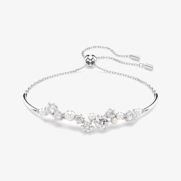 Pulsera Swarovski Constella Crystal Pearl Cristal Blanco Plateada