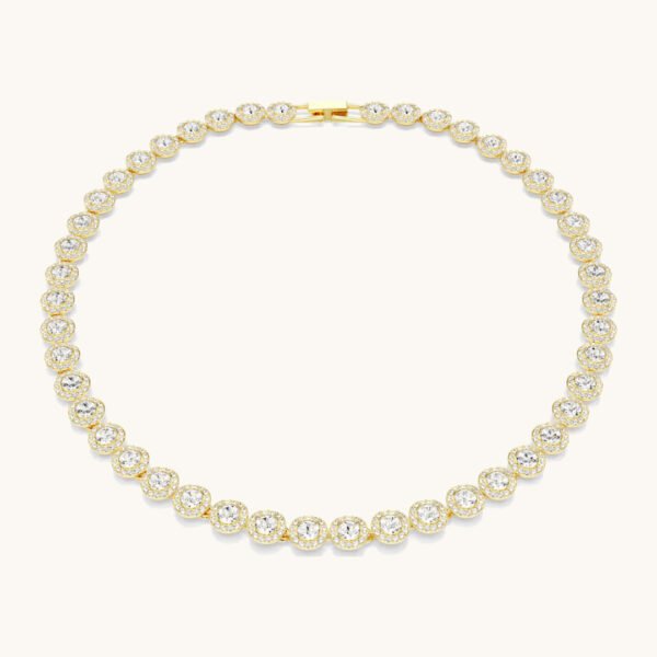 Collar Swarovski Tennis Una Angelic Cristal Blanco Dorado